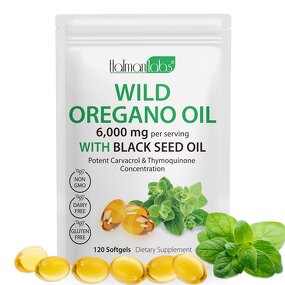 Softgel Manufacturer - Private Label Oregano Oil 6000mg with Black Seed Oil Organic