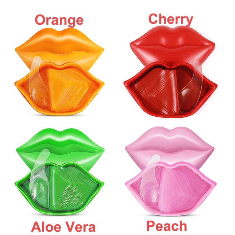 Lip Mask Manufacturer - Private Label 20 Pack Collagen Aloe Vera Peach Cherry