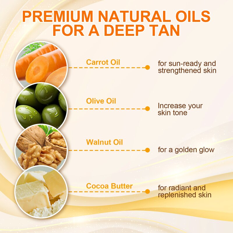Tanning Cream - Natural Organic Carrot Golden Tanning Accelerator Sun Tan