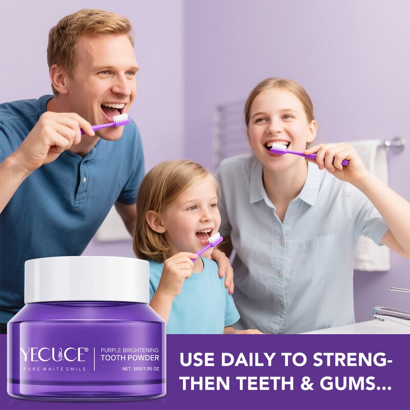 Teeth Powder Manufacturer - 30g Natural Mint Instant Whitening Purple Cleaning