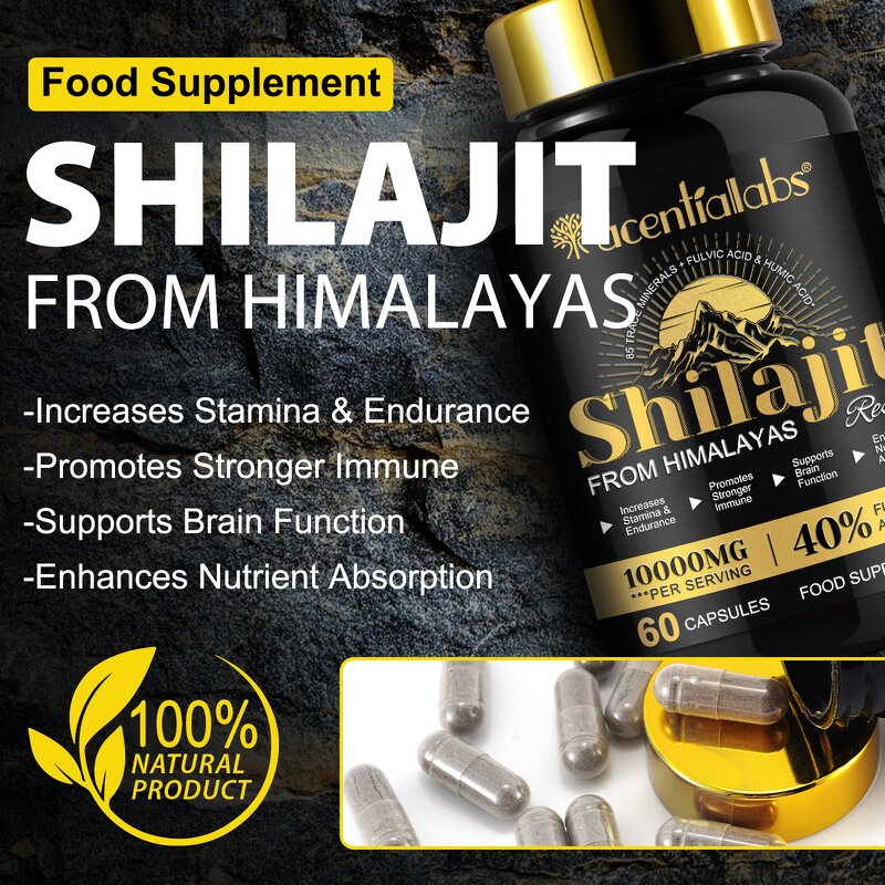 Shilajit Capsule - Himalayan 10000mg Gold Natural Organic for Men Women