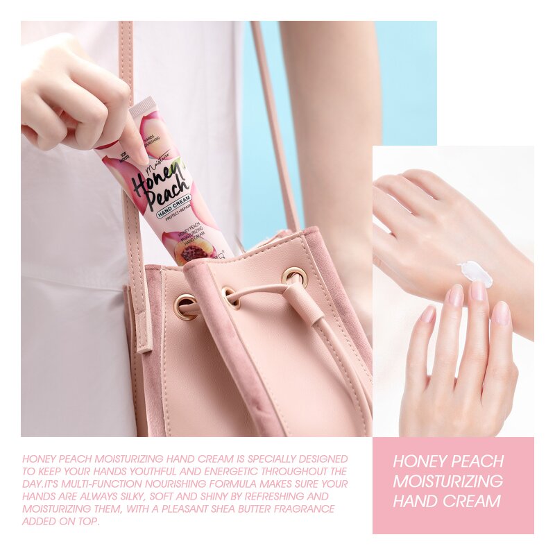 Hand Cream Manufacturer - Organic Peach Anti Wrinkle Whitening Mini Custom Logo