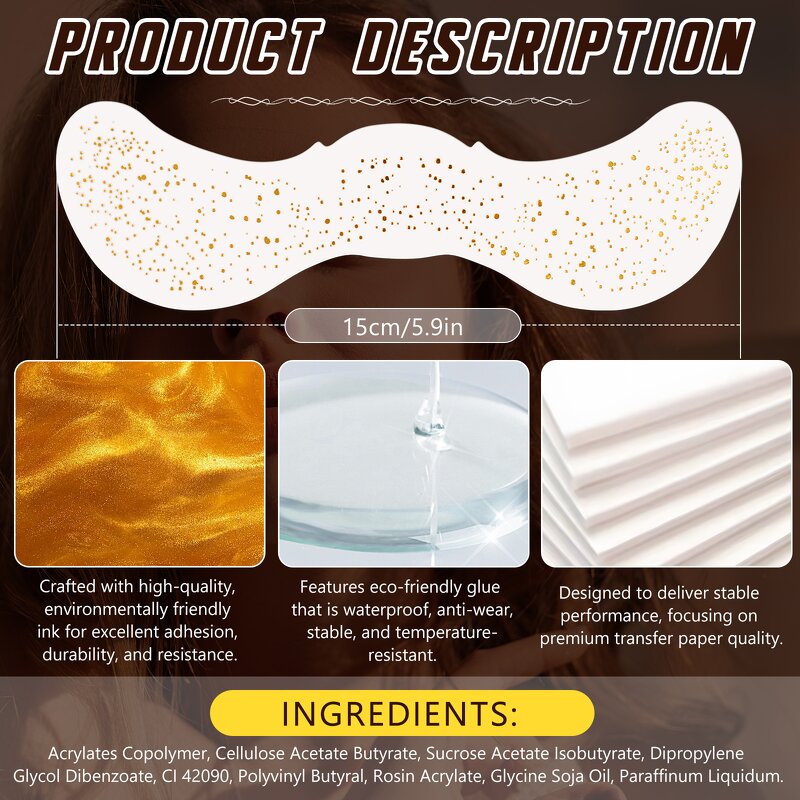 Freckle Patch - Private Label 10 Pack Gold Face Glitter Temporary Tattoo