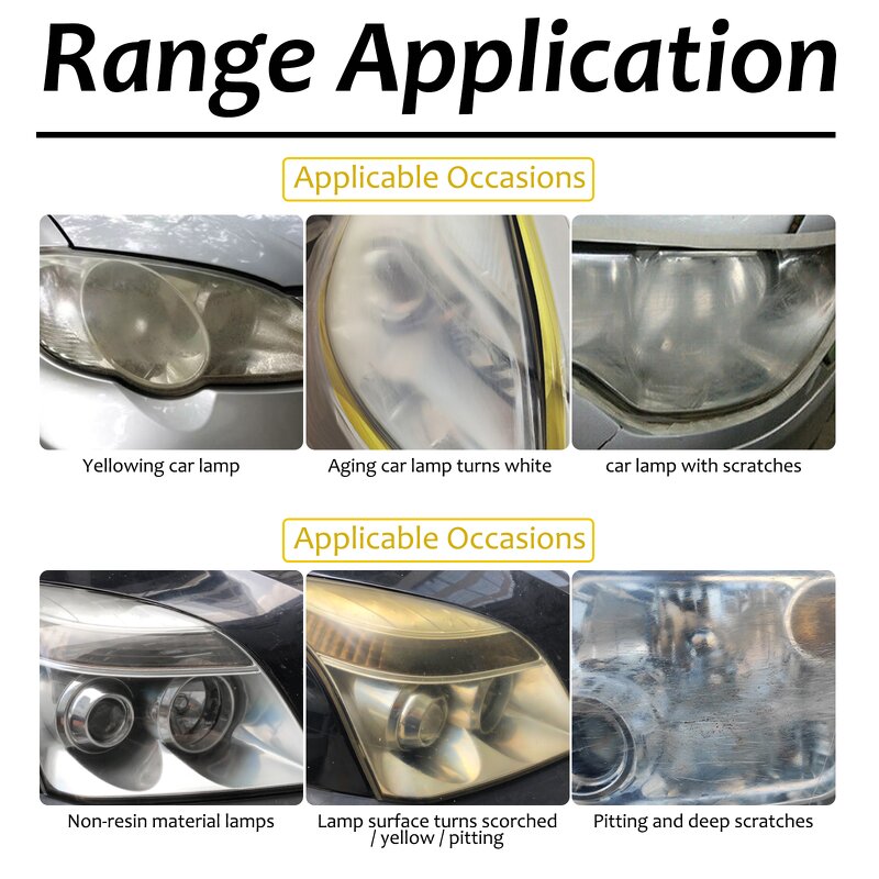 Headlight Restore - Car Head Light Repair Polish Fluid Scratch Remover Kit