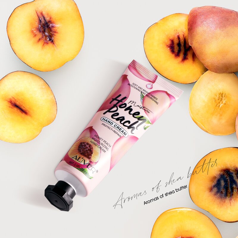 Hand Cream Manufacturer - Organic Peach Anti Wrinkle Whitening Mini Custom Logo