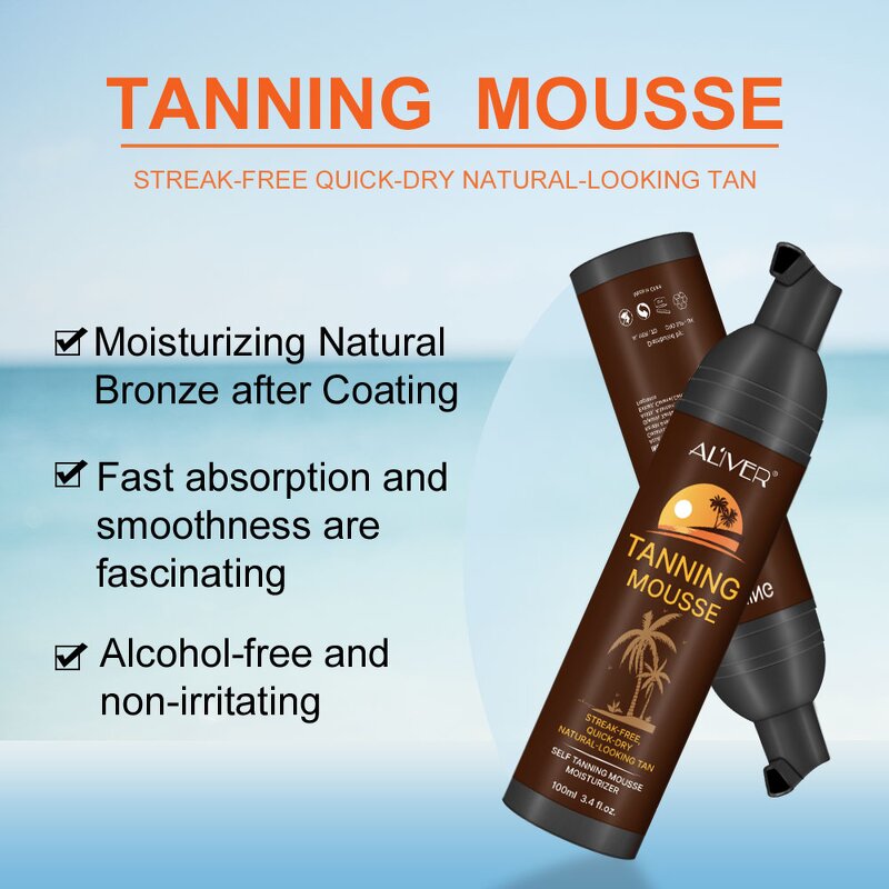 Tanning Mousse - Private Label Brown Quick Dry Sunless Tan Organic Moisturizing