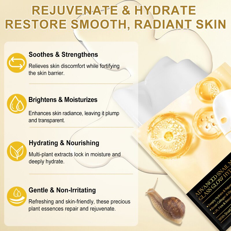 Face Mask Manufacturer - Hydrogel Snail Essence Collagen Repair Brightening Hydrating