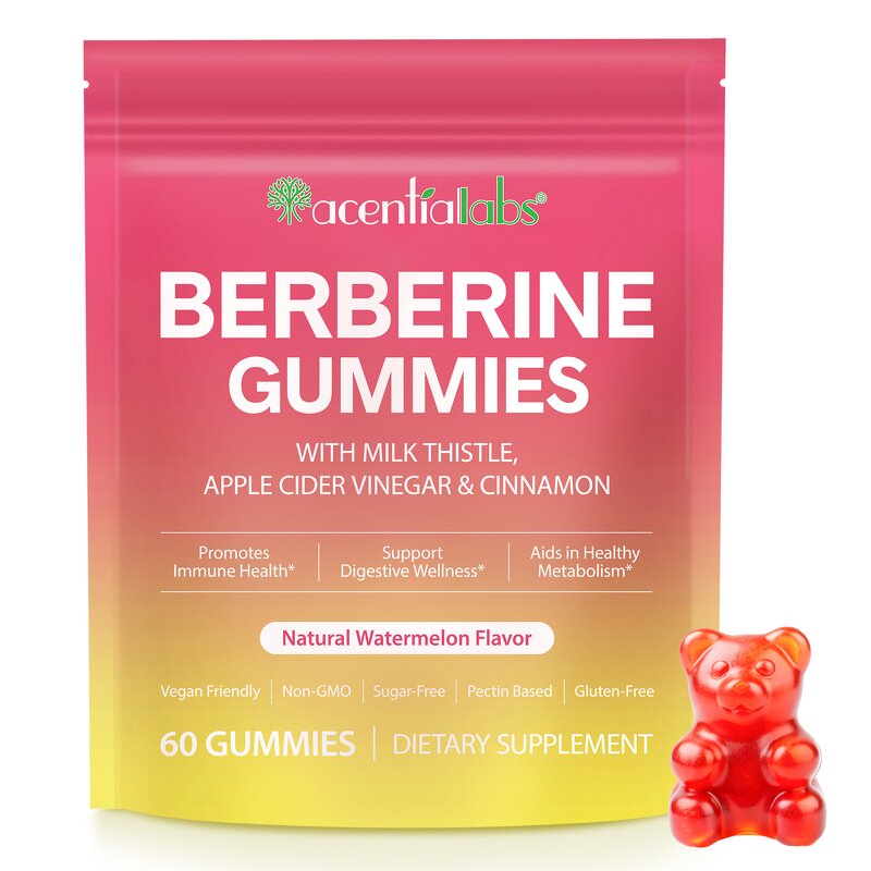 Gummy Manufacturer - Acentiallabs Berberine 60pcs Sugar Free ACV Cinnamon