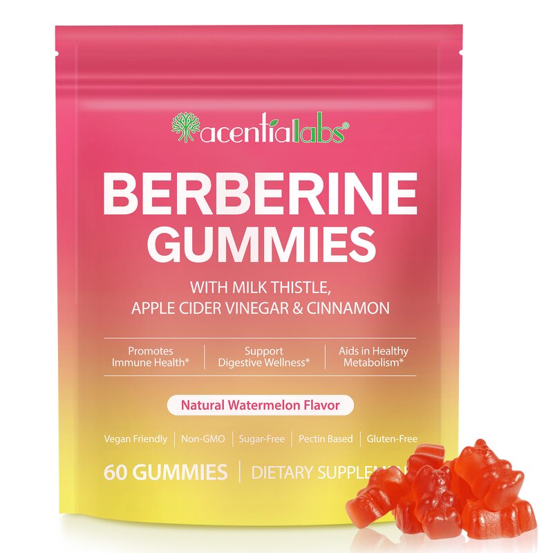 Gummy Manufacturer - Acentiallabs Berberine 60pcs Sugar Free ACV Cinnamon
