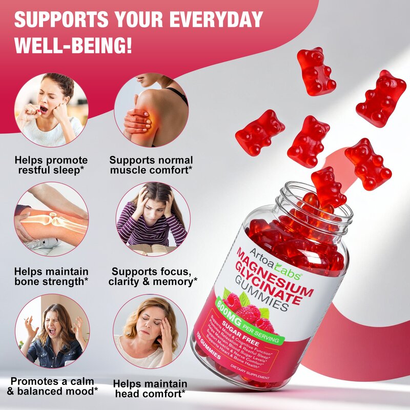 Gummy Manufacturer - ArtoaLabs Magnesium Glycinate 120pcs Calcium VitD3 B6