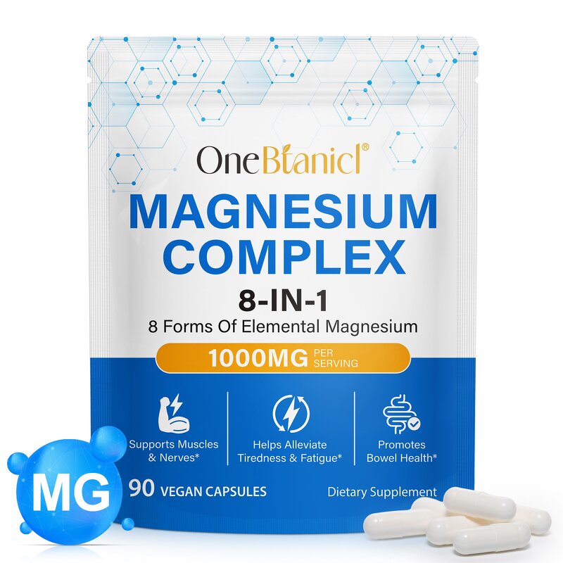 Capsule Manufacturer - OneBtanicl Magnesium 8-IN-1 1000mg Sleep Energy Muscle