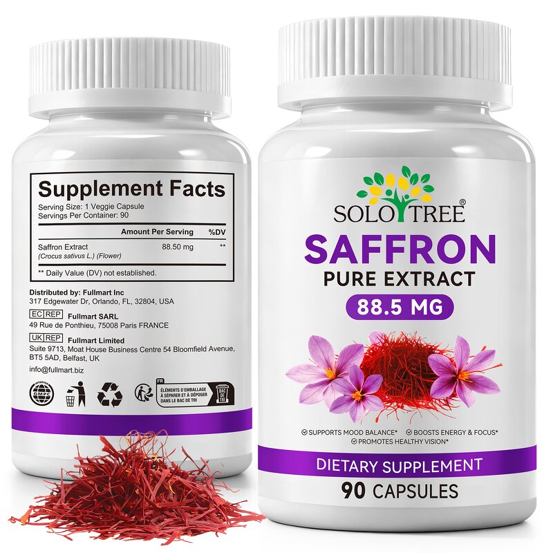 Capsule Manufacturer - SOLOTREE Saffron 90P Wild Harvested Mood Energy Eye