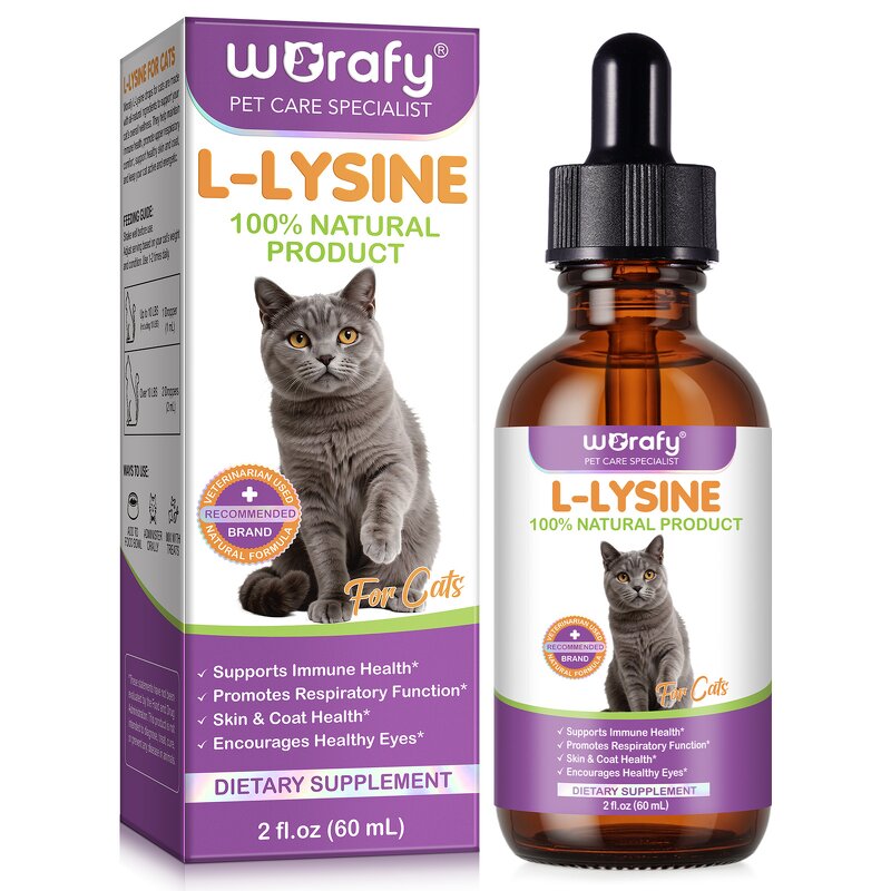 Pet Supplement - Worafy Cat L-Lysine 60ml Immune Tear Stain Chicken Flavor