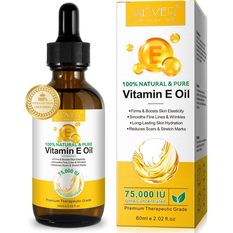 Vitamin E Oil - ALIVER 60ml Organic 100% Pure Face Body Moisturizing Serum