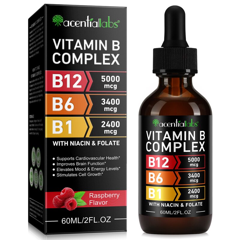 Liquid Drop Manufacturer - Acentiallabs Vitamin B Complex 60ml B12 B6 B1 Niacin