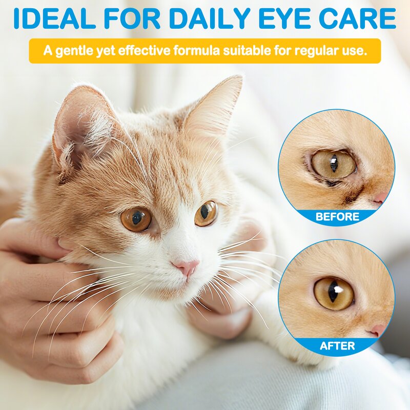 Pet Eye Cleaner - Worafy 100ml Gentle Non-Stinging Tear Stain Cats Dogs