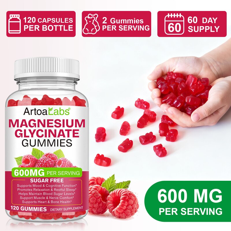 Gummy Manufacturer - ArtoaLabs Magnesium Glycinate 120pcs Calcium VitD3 B6