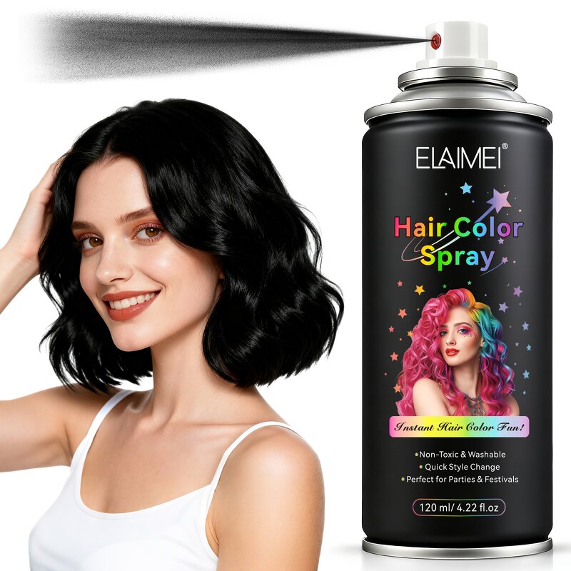 Hair Color Spray - ELAIMEI 120ML 10 Colors Safe Non-Toxic Party Temporary Dye