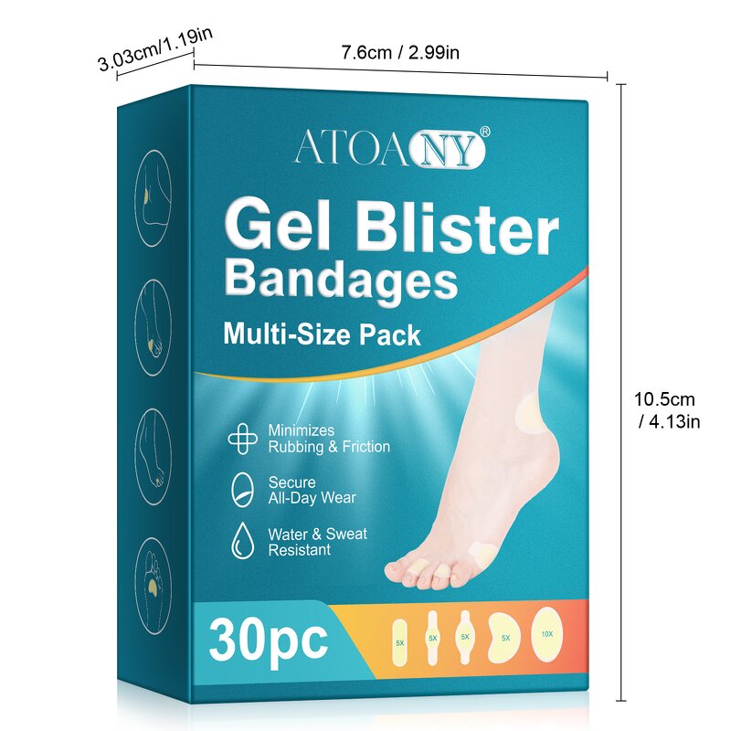 Foot Pad Manufacturer - ATOANY 30 Count Hydrocolloid Blister Bandages Heels Toes