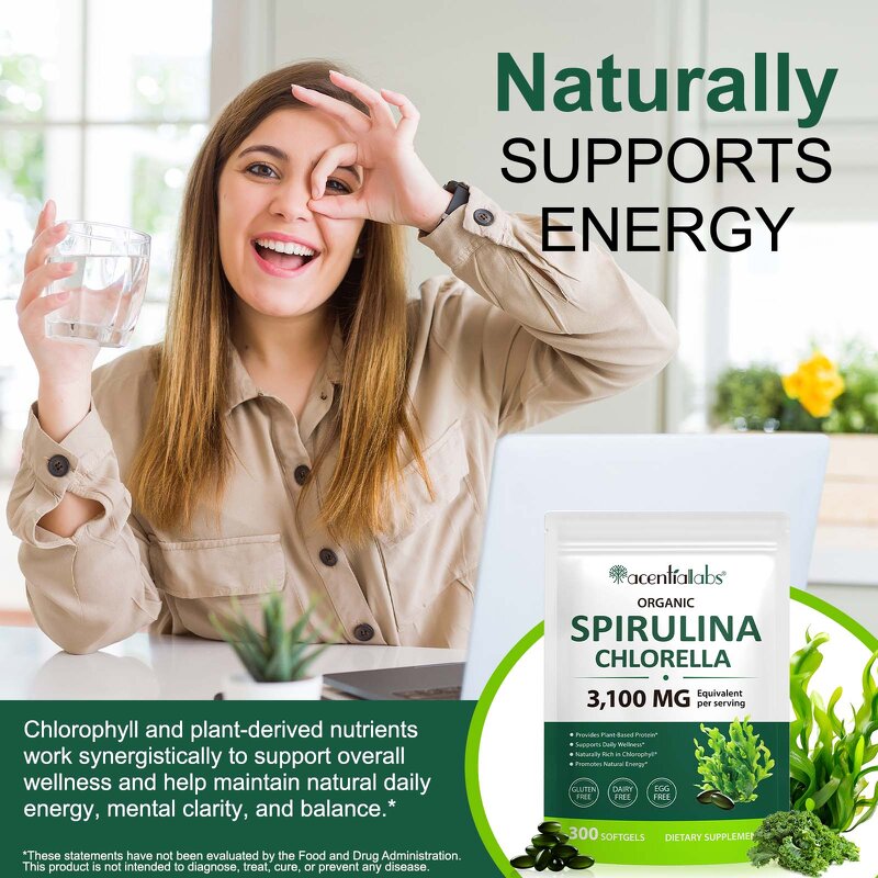 Softgel Manufacturer - AcentialLabs Spirulina 300p 17in1 Super Greens Energy