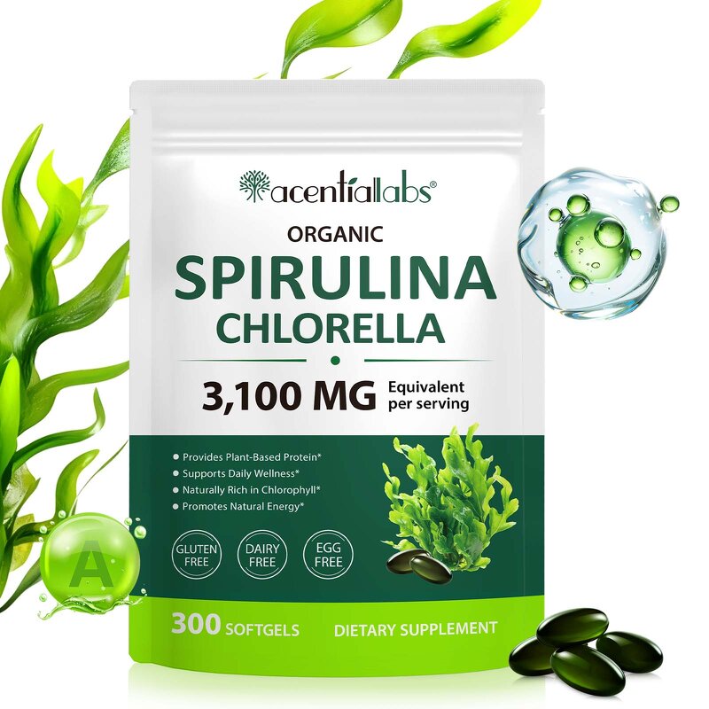 Softgel Manufacturer - AcentialLabs Spirulina 300p 17in1 Super Greens Energy