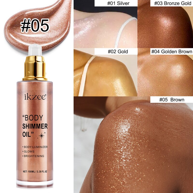 Body Oil Manufacturer - IKZEE 100ML Rose Gold Private Label Shimmer Glow Face