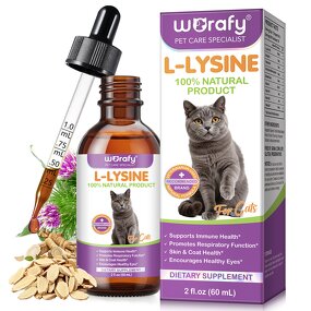 Pet Supplement - Worafy Cat L-Lysine 60ml Immune Tear Stain Chicken Flavor