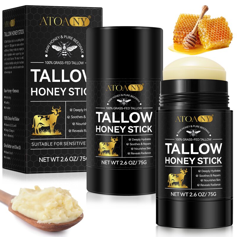Tallow Balm Stick - ATOANY 75g Grass Fed Honey Shea Butter Olive Oil Dry Skin