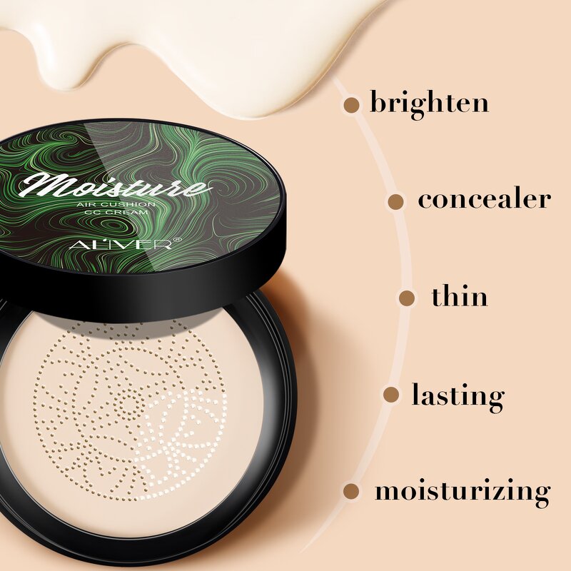 Cushion Foundation - Aliver Semi-Matte Lightweight Nourishing Elastic Glass Skin