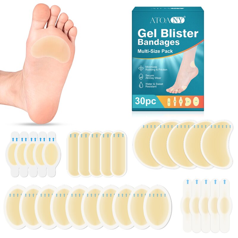 Foot Pad Manufacturer - ATOANY 30 Count Hydrocolloid Blister Bandages Heels Toes