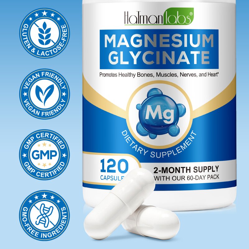 Capsule Manufacturer - Hatmanlabs Magnesium Glycinate 120p Bone Muscle Heart