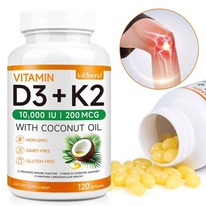Softgel Manufacturer - Lofuanna Vitamin D3 K2 Vegan Coconut Oil Bone Health