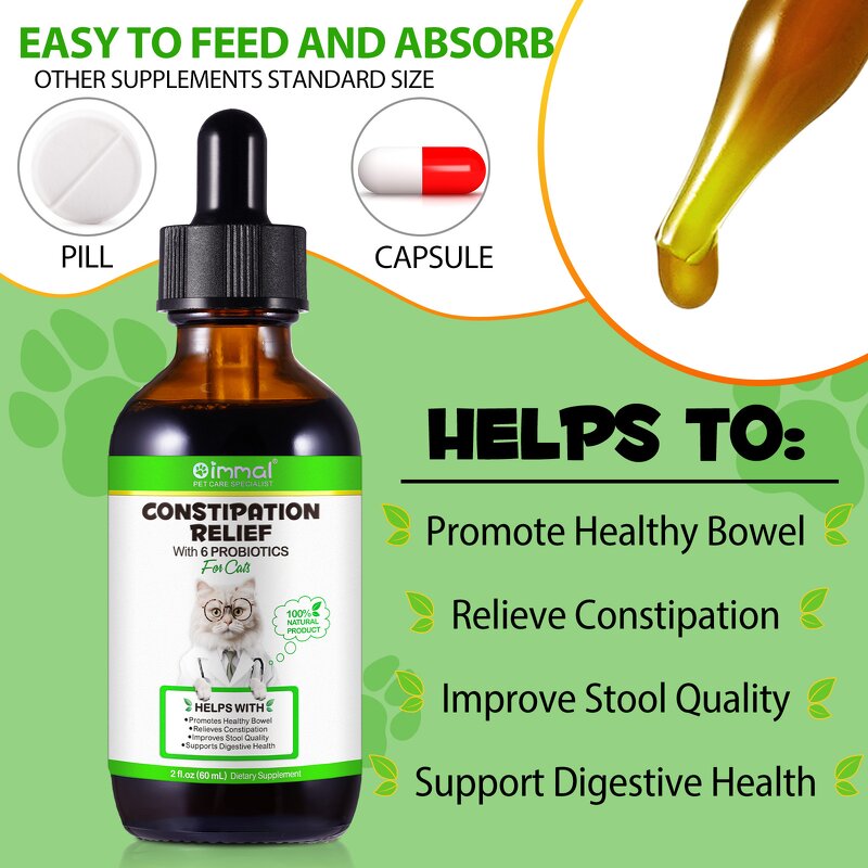 Pet Supplement - Oimmal 60ml 6 Probiotics Digestive Constipation Relief Cat