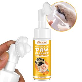 Dogs Feet Cleaner Fluid Cat Claw Washing Pets Foot Cleaning Waterless Paw Cleaner Foam Shampoo With Enhanced Silicone Scrubber