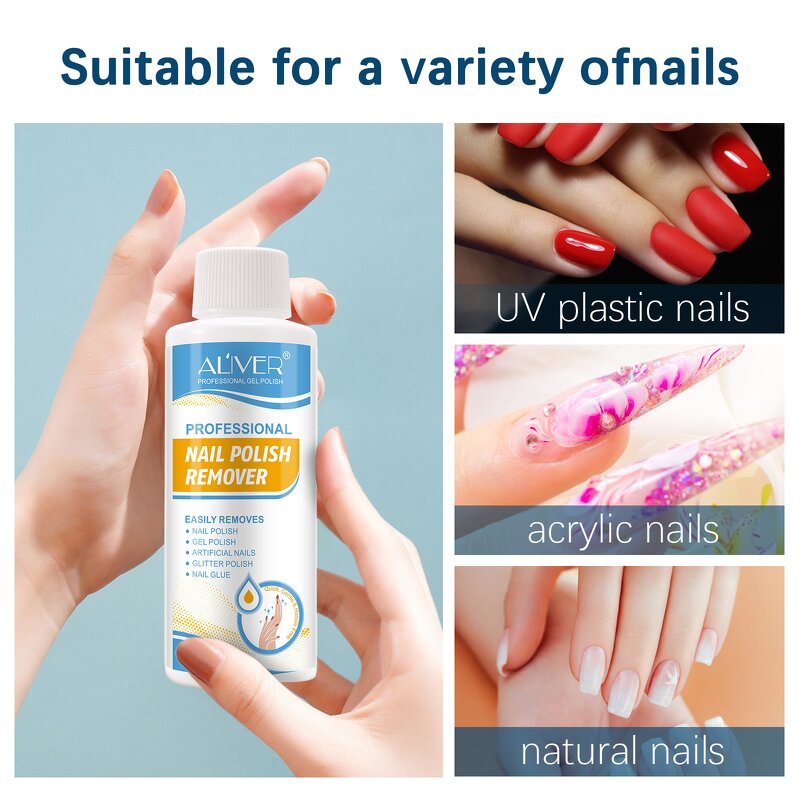 Nail Remover Liquid - ALIVER Acetone Free Professional Salon Grade
