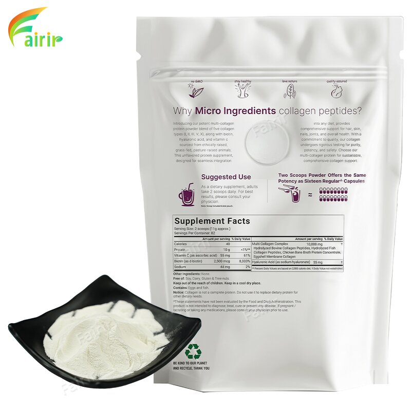 Collagen Powder Manufacturer - Private Label Grass Fed Multi Peptides Hyaluronic Acid Biotin C