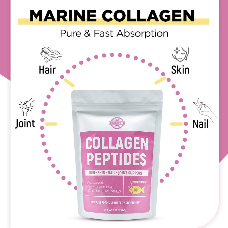 Marine Collagen Peptide Powder Manufacturer - Gluten-Free for Skin Elasticity