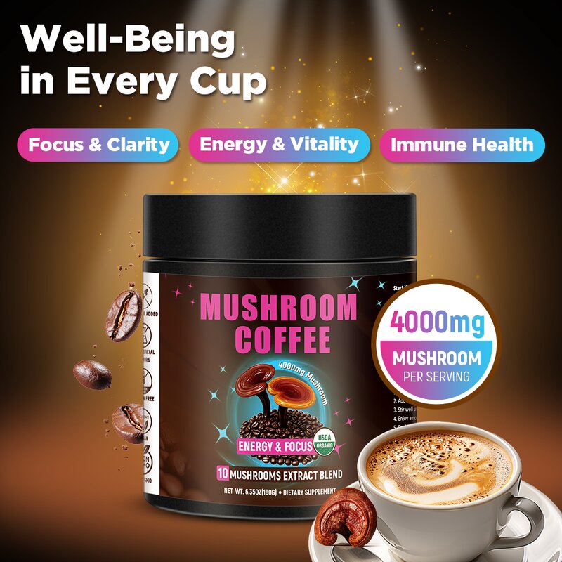 Mushroom Coffee Manufacturer - Organic Arabica with Multiple Mushrooms Blend
