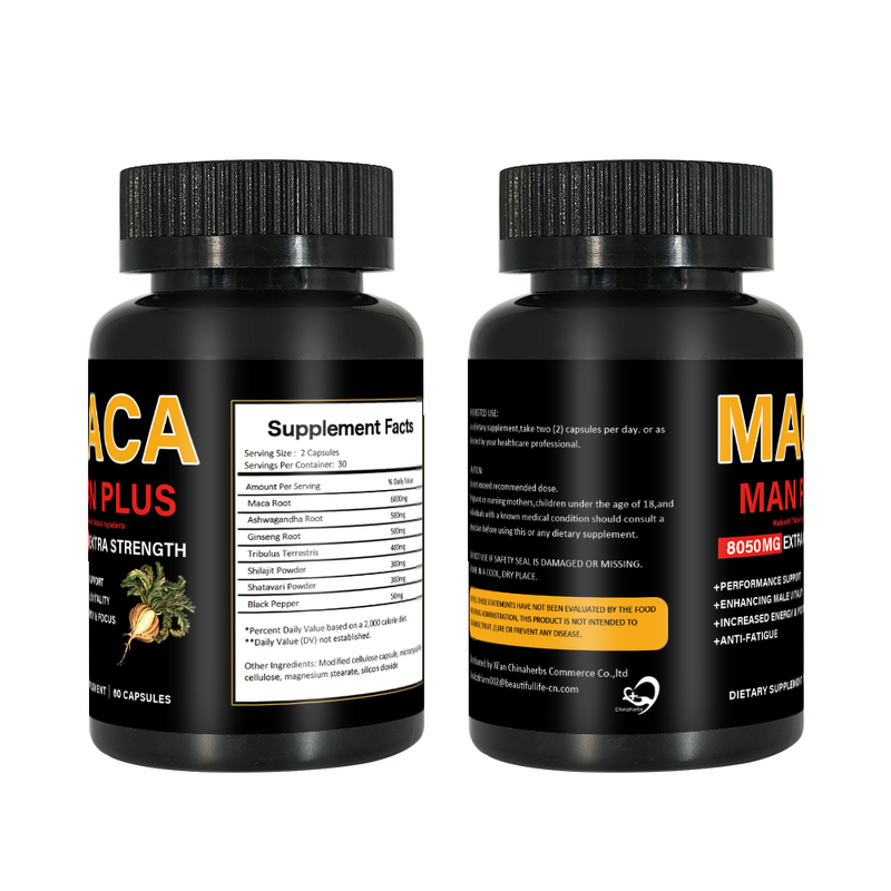 Maca Capsules Manufacturer - Organic Black for Men Energy & Bed Performance