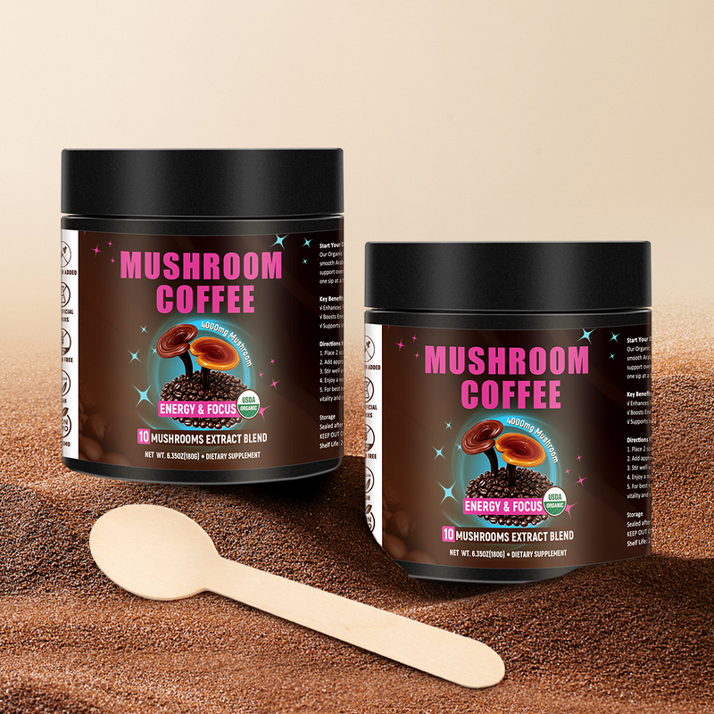 Mushroom Coffee Manufacturer - Organic Arabica with Multiple Mushrooms Blend