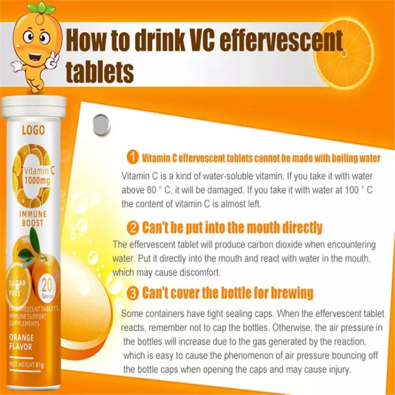 Vitamin C Effervescent Factory - GMP Certified Dietary Health 1000mg