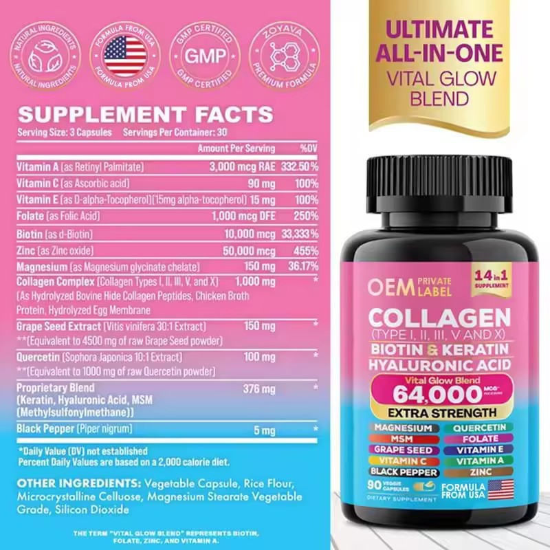 Hair Growth Capsules Manufacturer - Hot Selling Vegan Biotin Vitamin