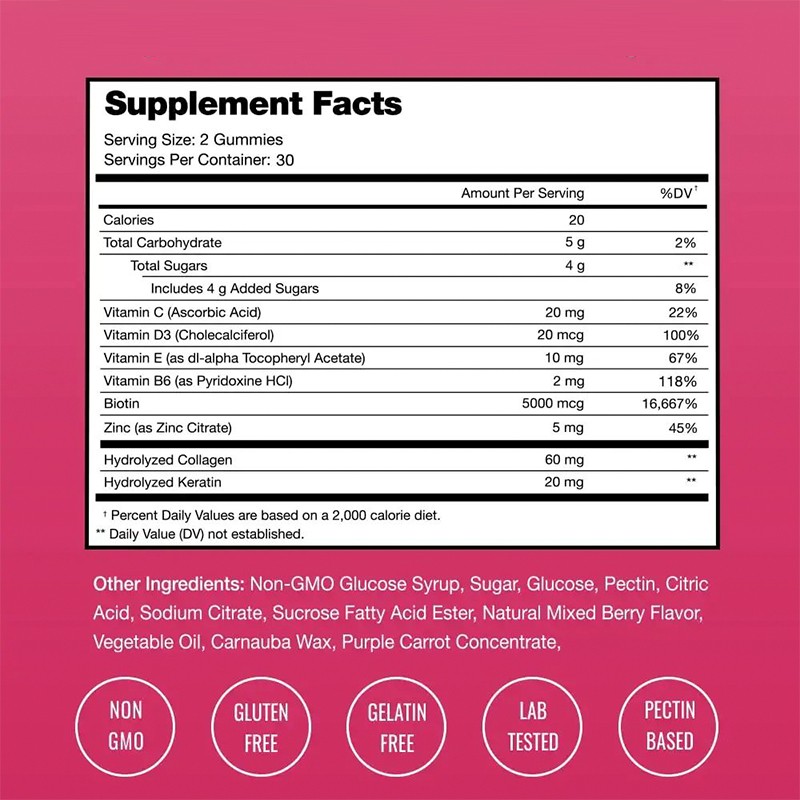 Hair Skin Nail Gummies Supplier - Private Label Vitamin Biotin