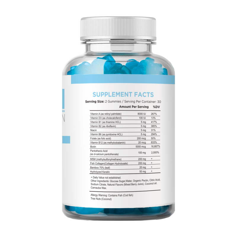 GSH Supplement Gummies Supplier - OEM Hair Whitening Biotin