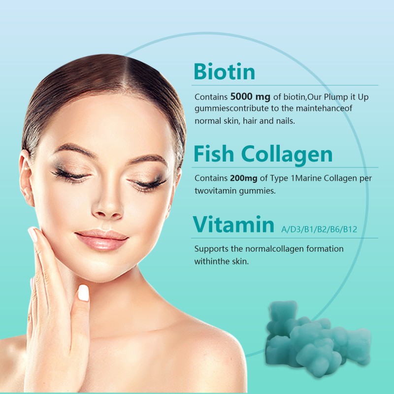 Hair Growth Gummies Factory - Hot Selling Biotin Collagen Anti-Aging