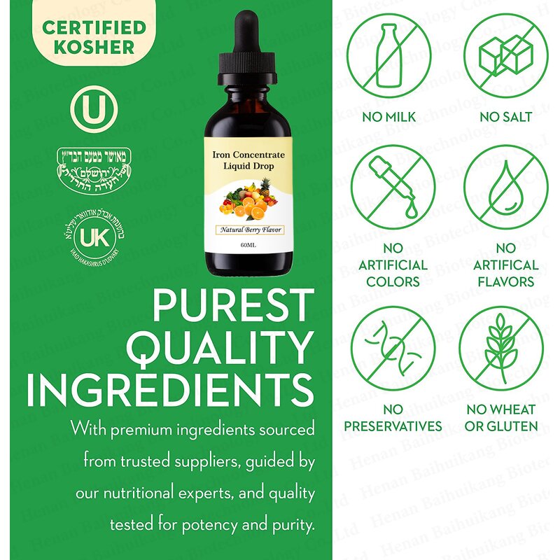 Iron Liquid Drop Manufacturer - Oem Natural Dietary Supplement for Vegans