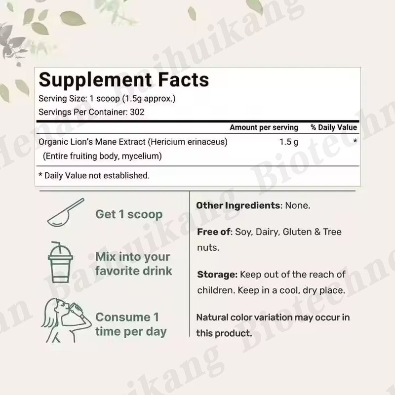 Lion's Mane Powder Manufacturer - Original Focus Blend for Immunity