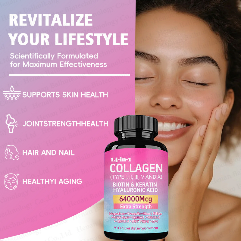 Multi Collagen Capsules Manufacturer - Complex with Hyaluronic Acid & Biotin