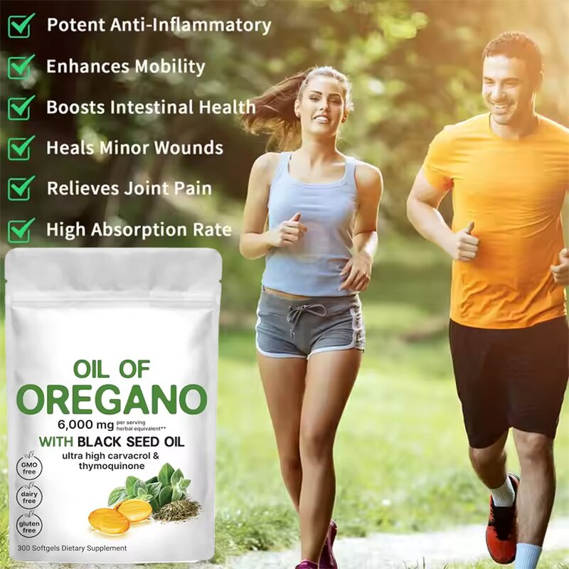 Oregano Oil Softgel Capsules Manufacturer - Dietary Fiber with Black Seed Oil