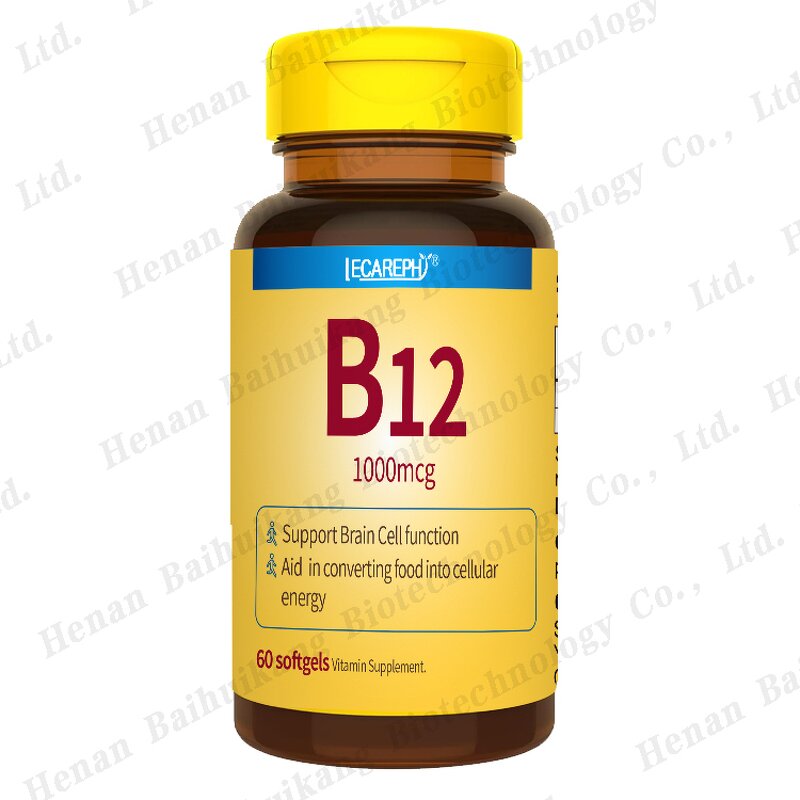 Vitamin B12 Softgel Capsules Manufacturer - 1000mcg Methylcobalamin Food Grade
